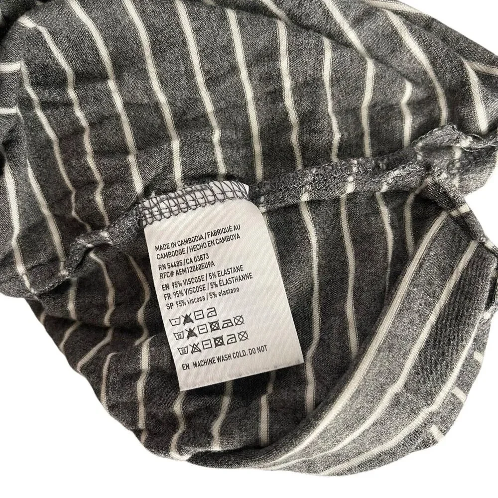 American Eagle Soft Sexy Large Tunic Top Vneck Long Sleeve Tee Gray